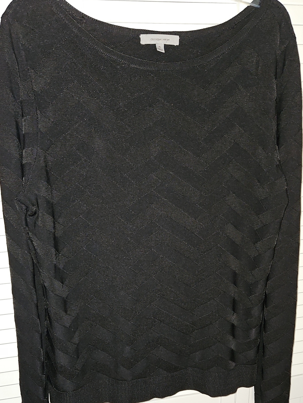 Classiques Entier Lightweight Black  Stretch Pullover Sz XL